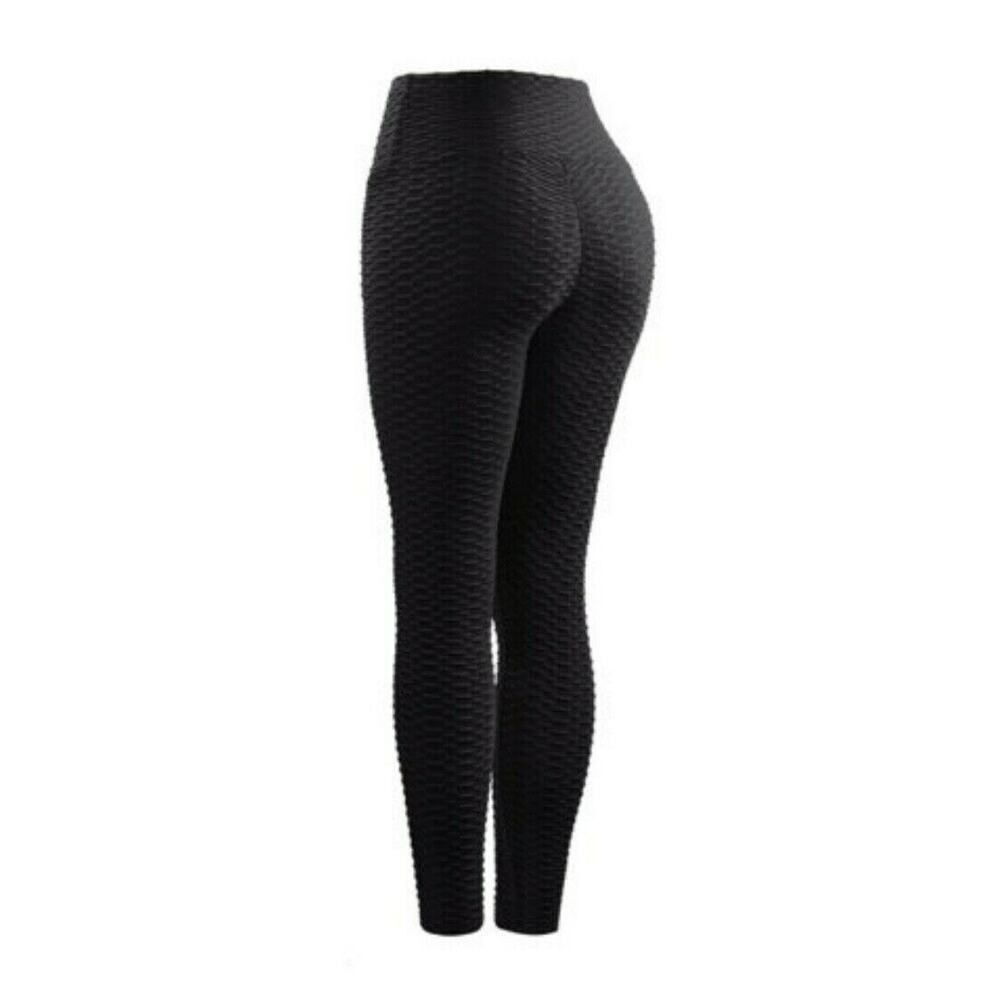 Los Angeles Boutique Black Scrunch Butt Stretch Leggings NEW Textured Flatter M - Picture 2 of 8
